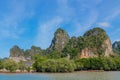 Limestone island cliff in Krabi Ao Nang and Phi Phi, Thailand Royalty Free Stock Photo